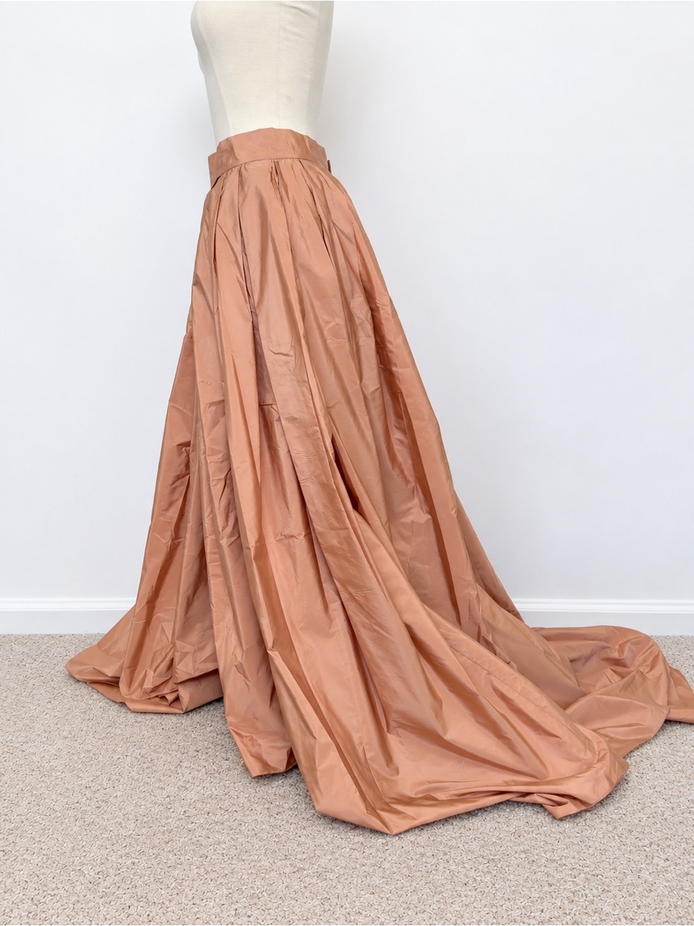 Max Mara Pianoforte Dusty Rose / Copper Max Silk Blend Taffeta XS - Picture 2 of 7